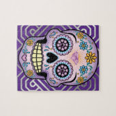 紫色の砂糖のスカル ジグソーパズル (横)