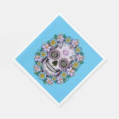 紫色の砂糖スカル（花あり） スタンダードランチョンナプキン (角)