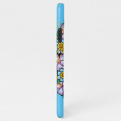 紫色の砂糖スカル（花あり） iPhoneケース (右側)