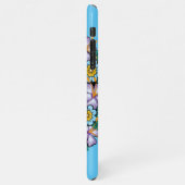 紫色の砂糖スカル（花あり） iPhoneケース (左側)