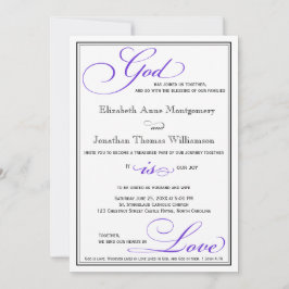 紫色の神はラブクリスチャン結婚式招待状 招待状