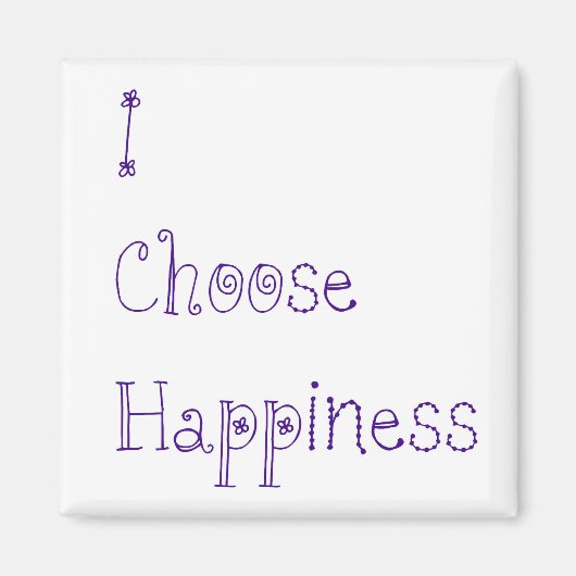 紫色の私が幸せを選択 マグネット (正面)