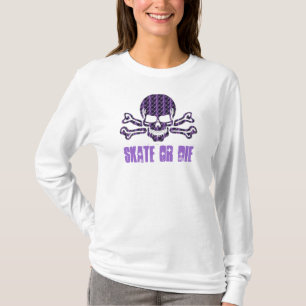 紫色の稲妻のどくろ印 Tシャツ