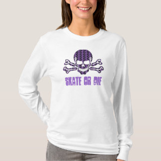 紫色の稲妻のどくろ印 Tシャツ
