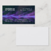 紫色の稲妻の電気の背景幕 名刺 (正面/裏面)