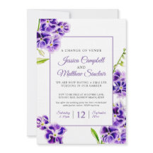 紫色の空の花の会場の結婚変化