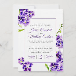 紫色の空の花の会場の結婚変化 招待状