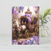 紫色の空想のキャリッジは日付を保存王室の- Tea 招待状 (スタンド正面)