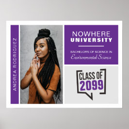 紫色の箱と写真の卒業ポスター ポスター