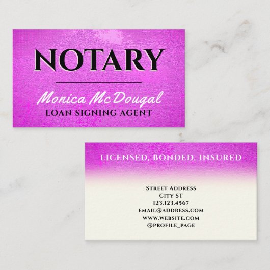 紫色の粗いフェイクテクスチャ名刺 名刺 (正面/裏面)