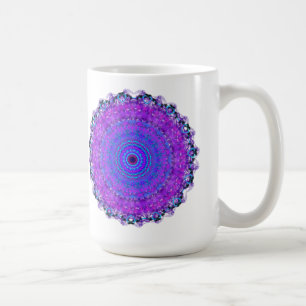 紫色の精神の曼荼羅の万華鏡のように千変万化するパターンのマグ コーヒーマグカップ