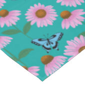 紫色の紅花と蝶のパターン テーブルクロス (アングル)