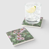 紫色の紅花 ストーンコースター (横)