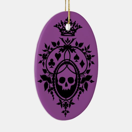 紫色の紋章(スカルとカードスーツ) セラミックオーナメント (右)