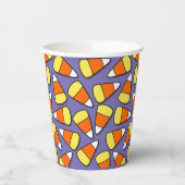 紫色の紙カップに大きなハロウィーンキャンディーコーン 紙コップ (左)