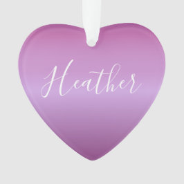 紫色の紫と白カスタムのスクリプト オーナメント