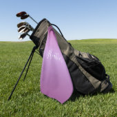 紫色の紫と白カスタムのスクリプト ゴルフタオル (グリーン)