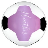 紫色の紫と白カスタムのスクリプト サッカーボール (回転)