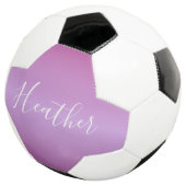 紫色の紫と白カスタムのスクリプト サッカーボール (3/4)