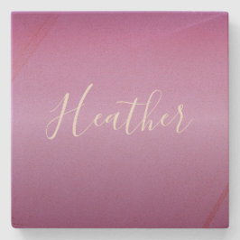 紫色の紫と白カスタムのスクリプト ストーンコースター