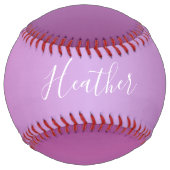 紫色の紫と白カスタムのスクリプト ソフトボール (正面)