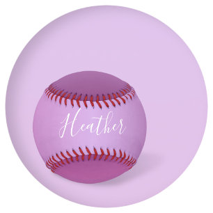 紫色の紫と白カスタムのスクリプト ソフトボール