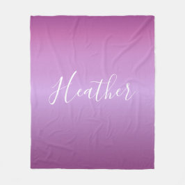 紫色の紫と白カスタムのスクリプト フリースブランケット