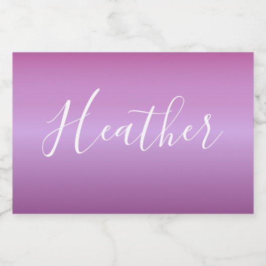 紫色の紫と白カスタムのスクリプト フードラベル (シングルラベル)