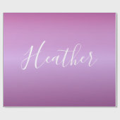 紫色の紫と白カスタムのスクリプト ラッピングペーパー (フラット)