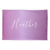 紫色の紫と白カスタムのスクリプト 枕カバー (裏面)