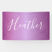 紫色の紫と白カスタムのスクリプト 横断幕 (横)