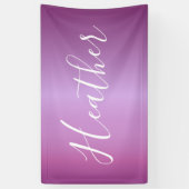 紫色の紫と白カスタムのスクリプト 横断幕 (縦)
