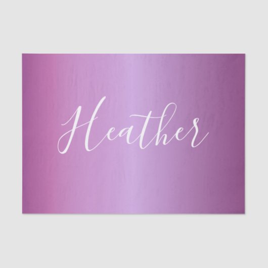 紫色の紫と白カスタムのスクリプト 薄葉紙 (正面)
