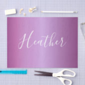 紫色の紫と白カスタムのスクリプト 薄葉紙 (クラフト)