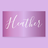 紫色の紫と白カスタムのスクリプト 長方形シール