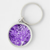 紫色の紫の抽象芸術の木の枝 キーホルダー (正面)