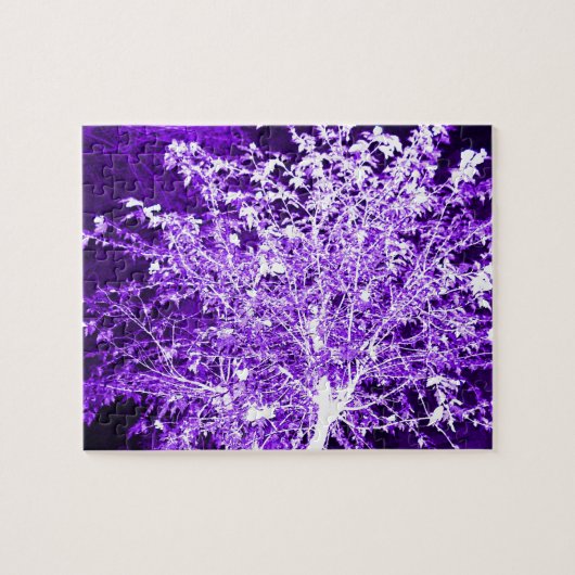 紫色の紫の抽象芸術の木の枝 ジグソーパズル (横)