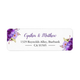 紫色の紫の水色絵画の花 ラベル