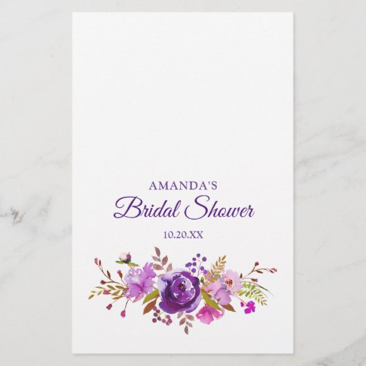 紫色の紫の牡丹フローラアドバイスとウィッシュカード (裏面)