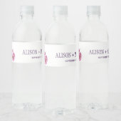 紫色の紫の赤面フローラブーケ結婚式パーティー ペットボトルラベル (ボトル)