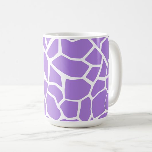 紫色の紫色のキリンのアニマルプリント コーヒーマグカップ (正面右)