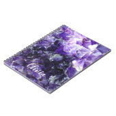 紫色の紫色のパーソナライズな名前 ノートブック (左側)