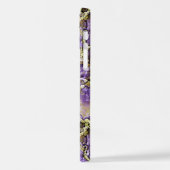 紫色の紫色のピンクの金ゴールド鉱物瑪瑙アートパターン iPhoneケース (左側面)