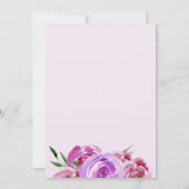 紫色の紫色のマブーニーの花束のベビーシャワー 招待状 (裏面)