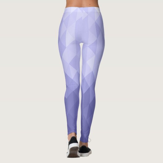 紫色の紫色の三角形の幾何学的な正方形 レギンス (裏面)