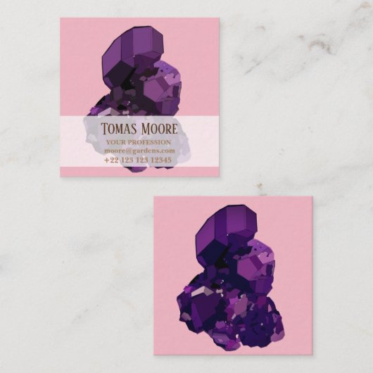 紫色の紫色の名刺 スクエア名刺 (正面/裏面)