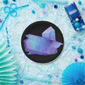 紫色の紫色の水晶天使のオーラの水晶geode ペーパープレート (パーティー)