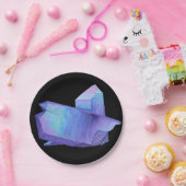 紫色の紫色の水晶天使のオーラの水晶geode ペーパープレート (パーティー)