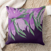 紫色の紫色の水色の花の手色彩の鮮やか形 クッション (ブランケット)