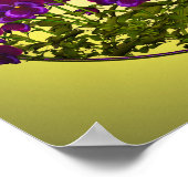 紫色の紫色の花抽象芸術 ポスター (角)